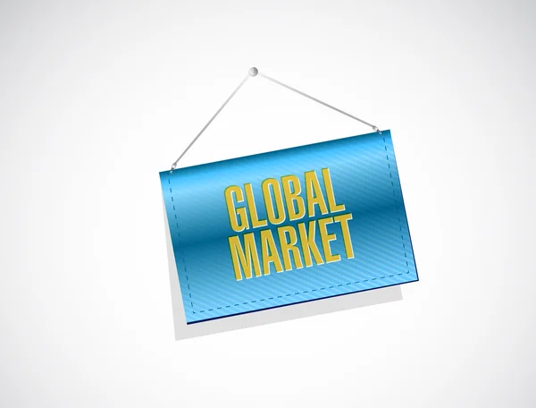 Globala marknaden banner sign koncept — Stockfoto
