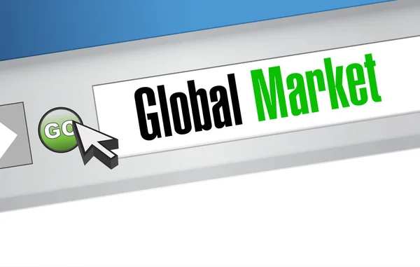 Globální trh on-line podepsat koncept — Stock fotografie