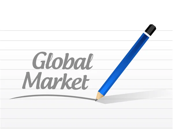 Globální trh zprávu podepsat koncept — Stock fotografie