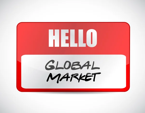 Παγκόσμια αγορά όνομα ετικέτας σημάδι έννοια — Φωτογραφία Αρχείου