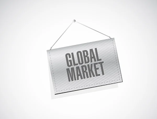 Globální trh banner podepsat koncept — Stock fotografie