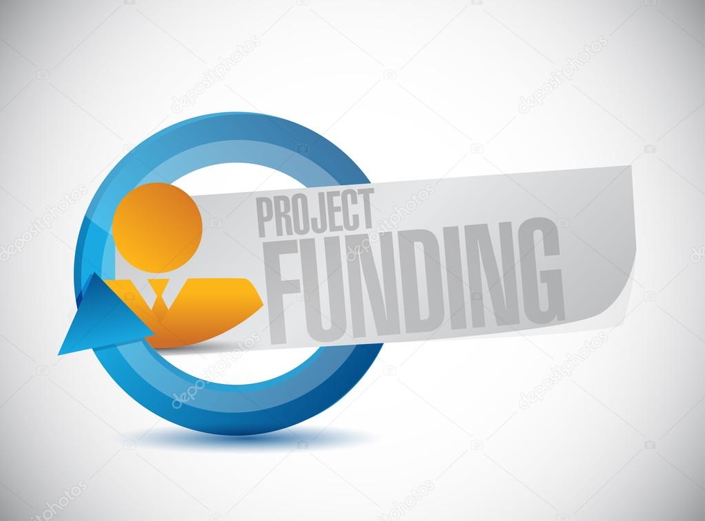 Project Funding businessman cycle sign concept