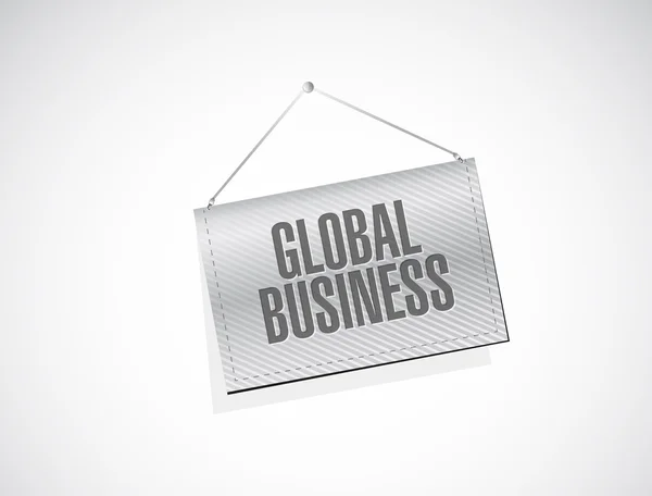 Globala affärsidé banner sign — Stockfoto