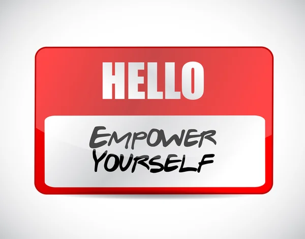Empowerment yourself name tag sign concept — Stockfoto
