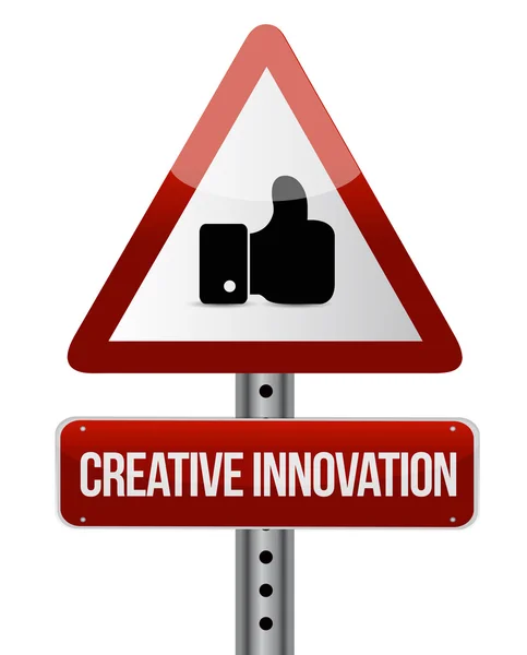 Kreative Innovation wie Verkehrszeichenkonzept — Stockfoto