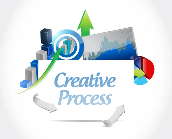Processo creativo business board segno concetto — Foto Stock