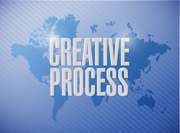 Kreativa processen världen karta tecken koncept — Stockfoto