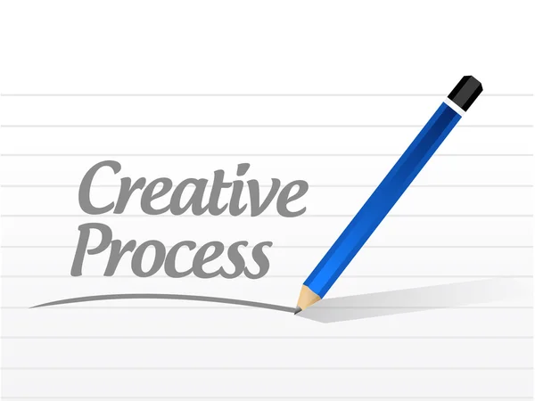 Processo creativo messaggio segno concetto — Foto Stock