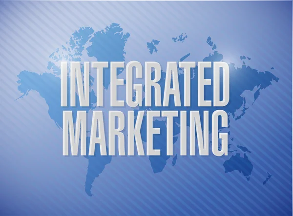 Concepto de signo de mapa mundial de marketing integrado —  Fotos de Stock