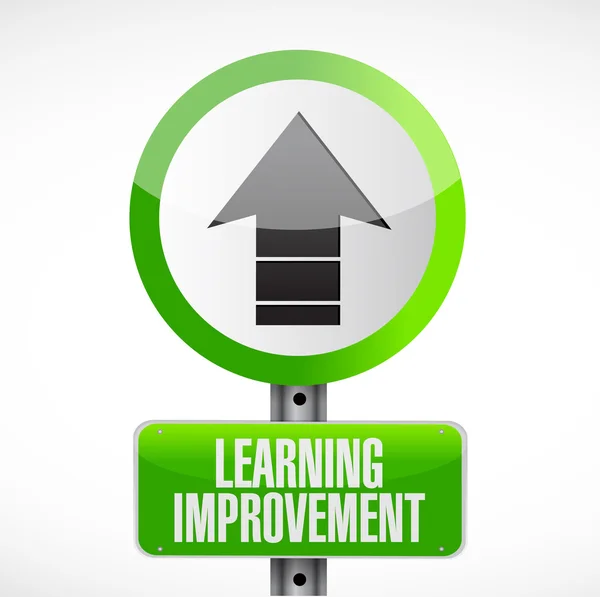 Learning improvement road sign concept — Stock Photo, Image