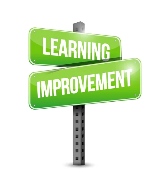 Learning improvement road sign concept — Stock Photo, Image