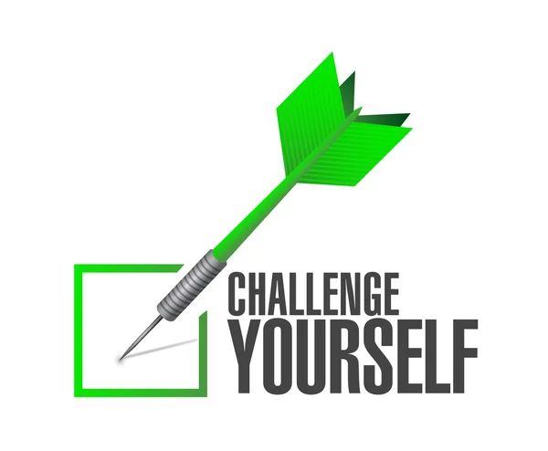 Challenge Yourself check dart sign concept — Stock Photo, Image