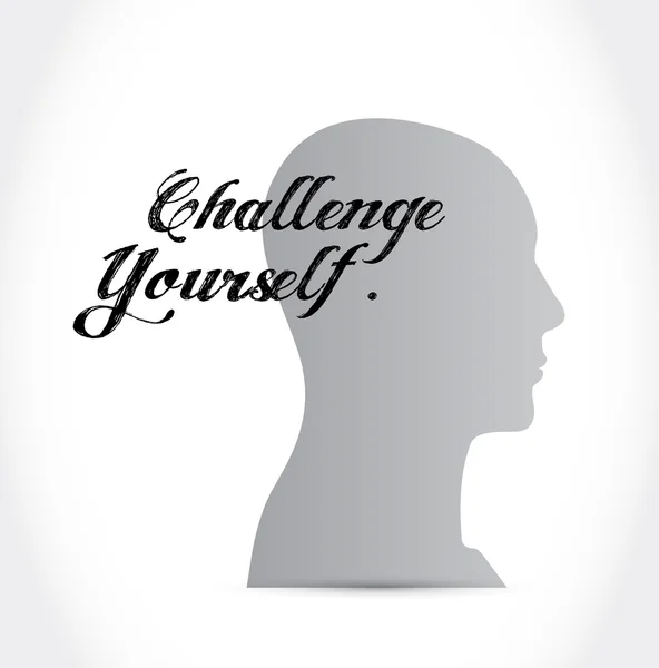Challenge Yourself thinking brain sign concept — Stock Photo, Image