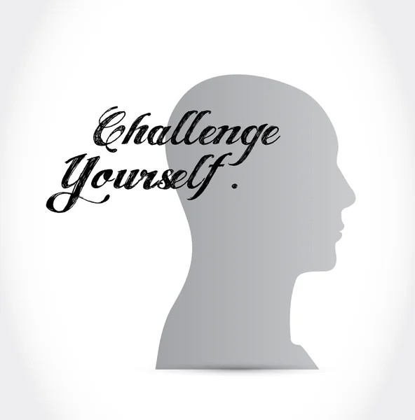 Challenge Yourself pensée cerveau signe concept — Photo