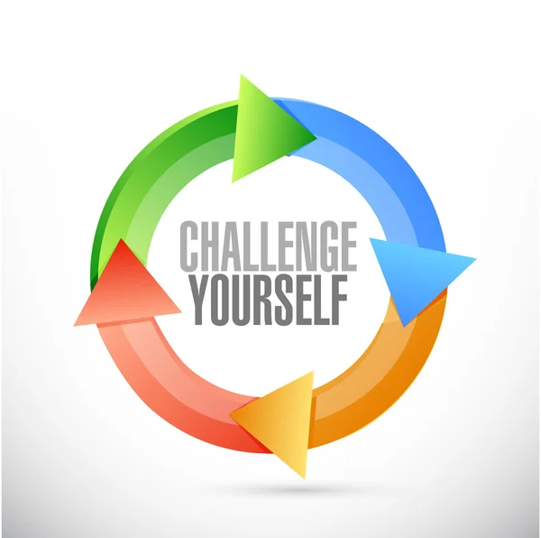 Challenge Yourself cycle signe concept — Photo