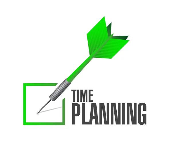 Tid planering kontrollera dart tecken koncept — Stockfoto