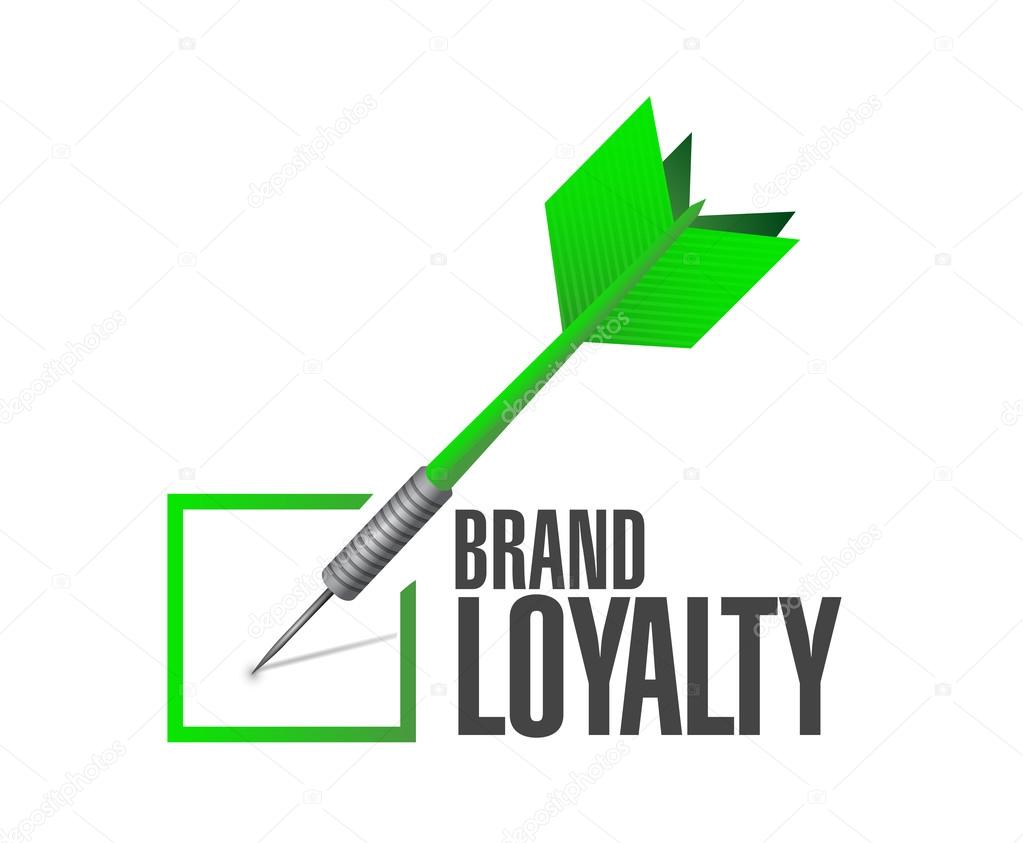 brand loyalty check dart sign concept
