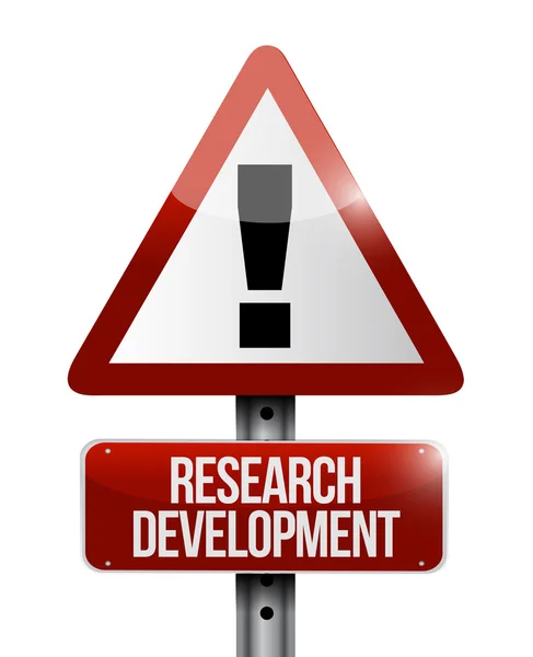 Concetto di segnale di avvertimento sullo sviluppo della ricerca — Foto Stock