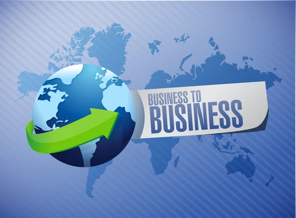 Business to business international globe sign — Stock Photo, Image