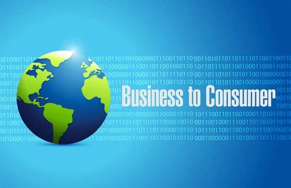 Business to consumer international globe sign — Stock Photo, Image
