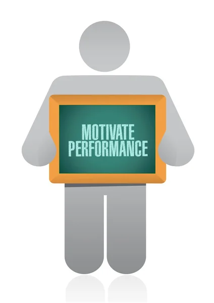 Motivare Performance tenendo concetto segno bordo — Foto Stock