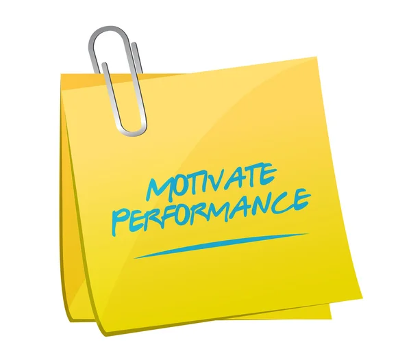 Motivar Rendimiento memo post signo concepto — Foto de Stock