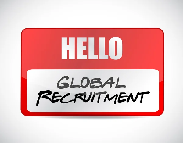 Global Recruitment name tag concept — Photo