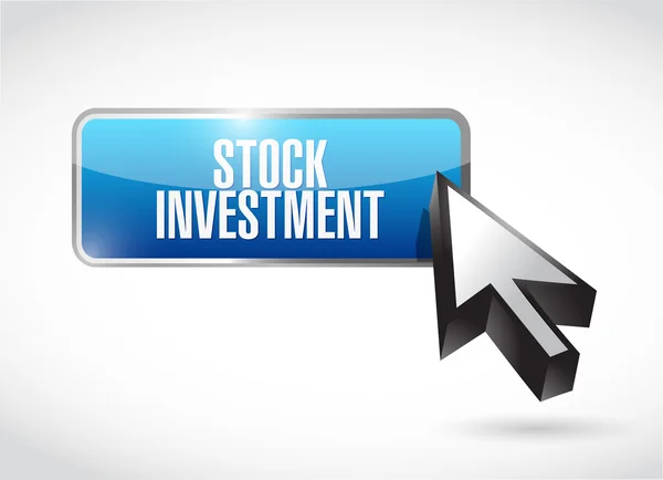 Akcií investiční tlačítko podepsat koncept — Stock fotografie