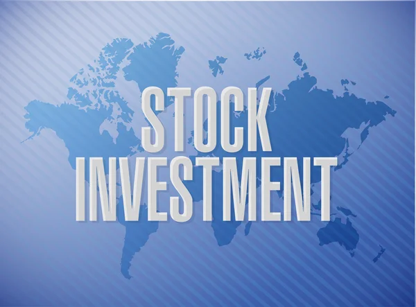 Stock Investment carte du monde signe concept — Photo