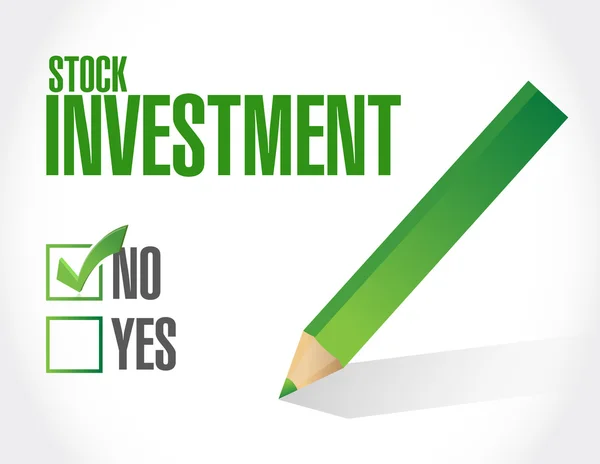 Pas d'investissement stock approbation signe concept — Photo