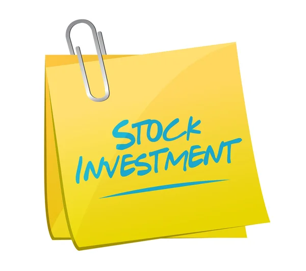 Lager investeringar memo post tecken koncept — Stockfoto