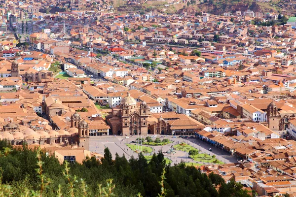 Cuzco, Peru. Plaza de Armas, Blick auf die Skyline — Stockfoto