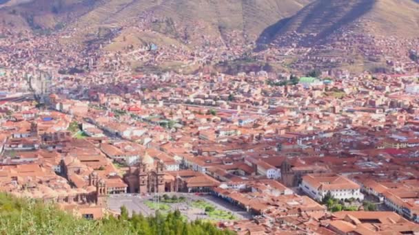 Areal view of Cuzco, Peru. UNESCO World Heritage Site. — Stock Video