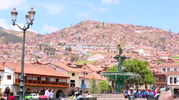 Площі Плаза де Армас в Куско, Перу — стокове відео