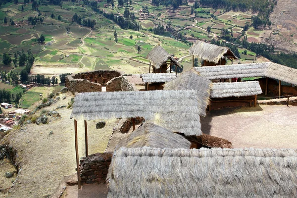 Terraços agrícolas antigos do Vale Sagrado de Pisac no Peru — Fotografia de Stock