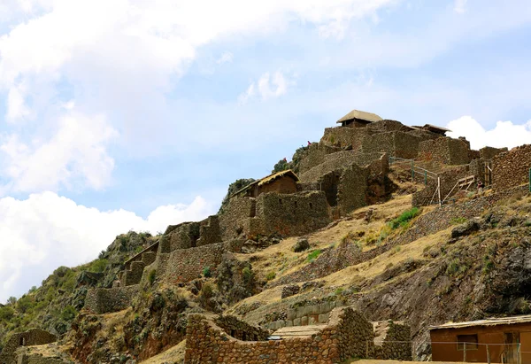 Antik tarım teraslarının Pisac kutsal vadinin Peru — Stok fotoğraf