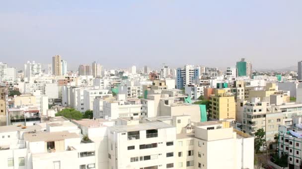 Miraflores, Lima, Peru. Tid förflutit. byggnader — Stockvideo