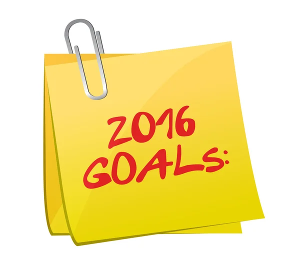 Obiettivi 2016 post memo illustrazione — Foto Stock