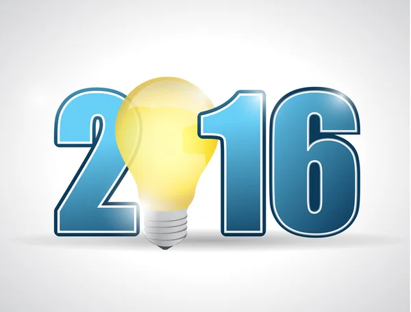 2016 ideas, signo de texto bombilla — Foto de Stock