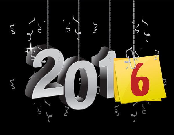2016 С Новым годом висит знак
