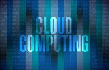 bulut bilgi işlem ikili işareti illüstrasyon