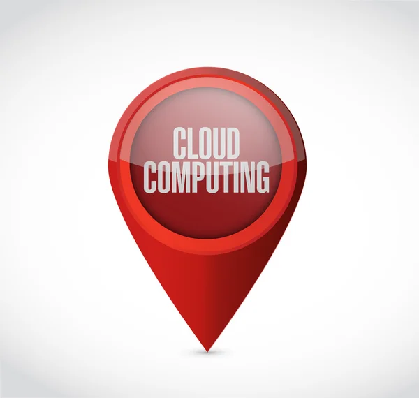 Cloud computing pekaren tecken — Stockfoto