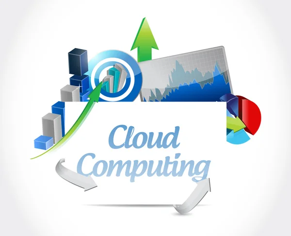 Sinal de negócio de computação em nuvem — Fotografia de Stock
