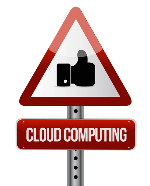 Cloud computing varning som tecken — Stockfoto