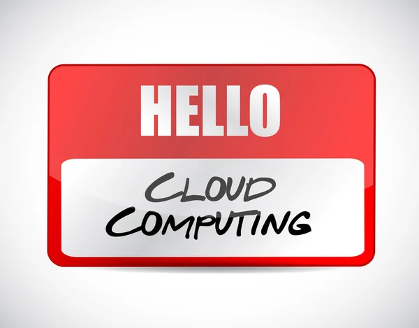 Cloud computing namn etiketten tecken — Stockfoto