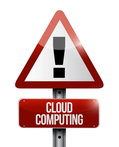 Illustration de signe d'avertissement cloud computing — Photo