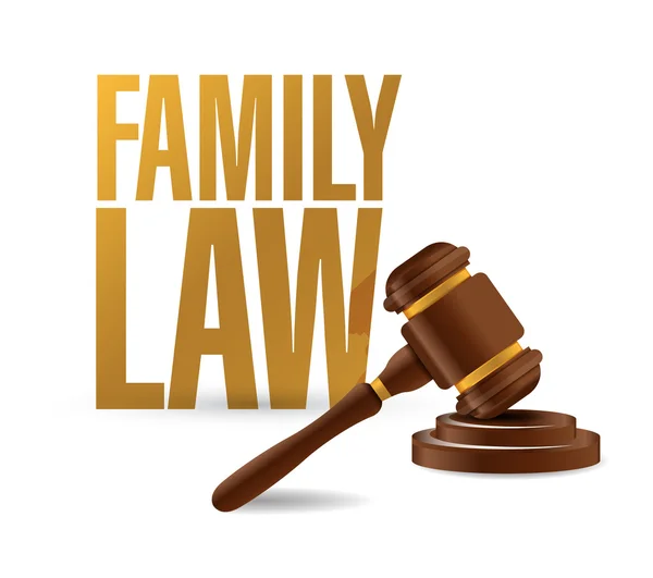 Family law concept and hammer illustration — Stock Photo, Image