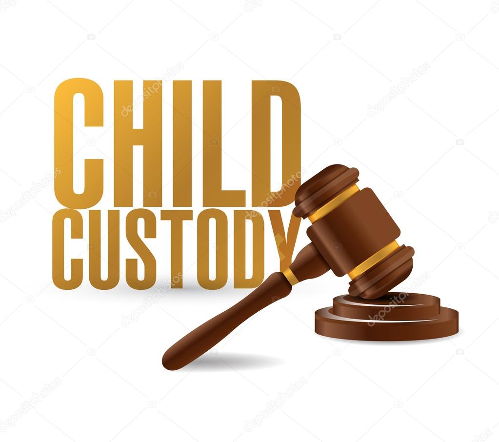 child custody law hammer illustration