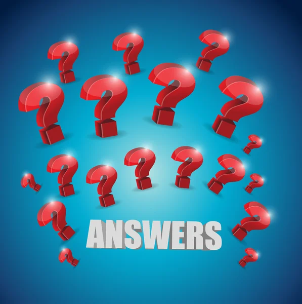 Questions marks and answers illustration — Stock Photo, Image