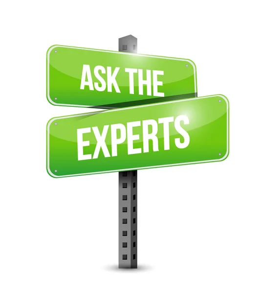 Ask the experts road sign illustration — Stock Photo, Image